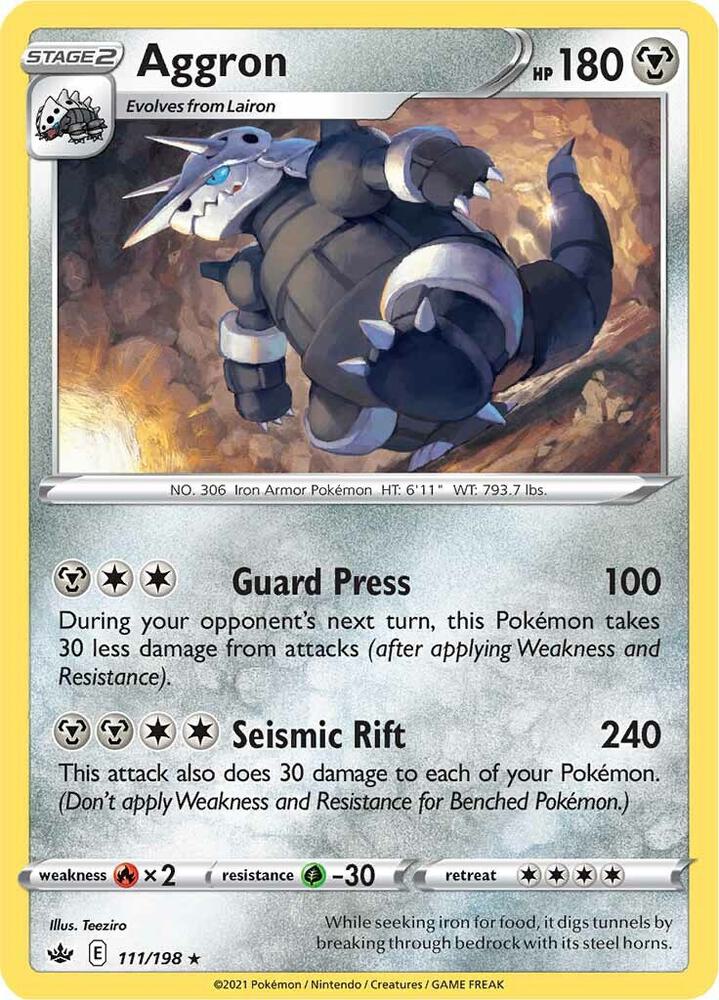 Aggron 111/198 Reverse Holofoil — Chilling Reign Pokémon card
