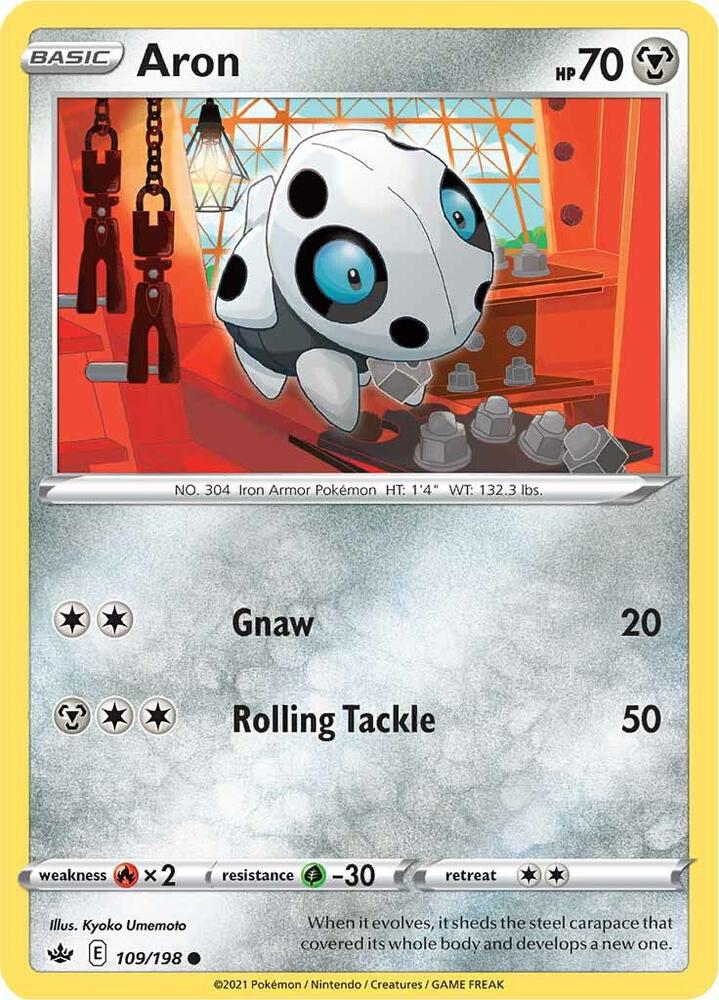 Aron 109/198 Reverse Holofoil — Chilling Reign Pokémon card