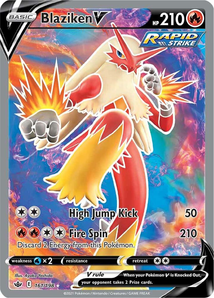 Pokemon - Chilling Reign - Blaziken V - 161/198 - Holofoil