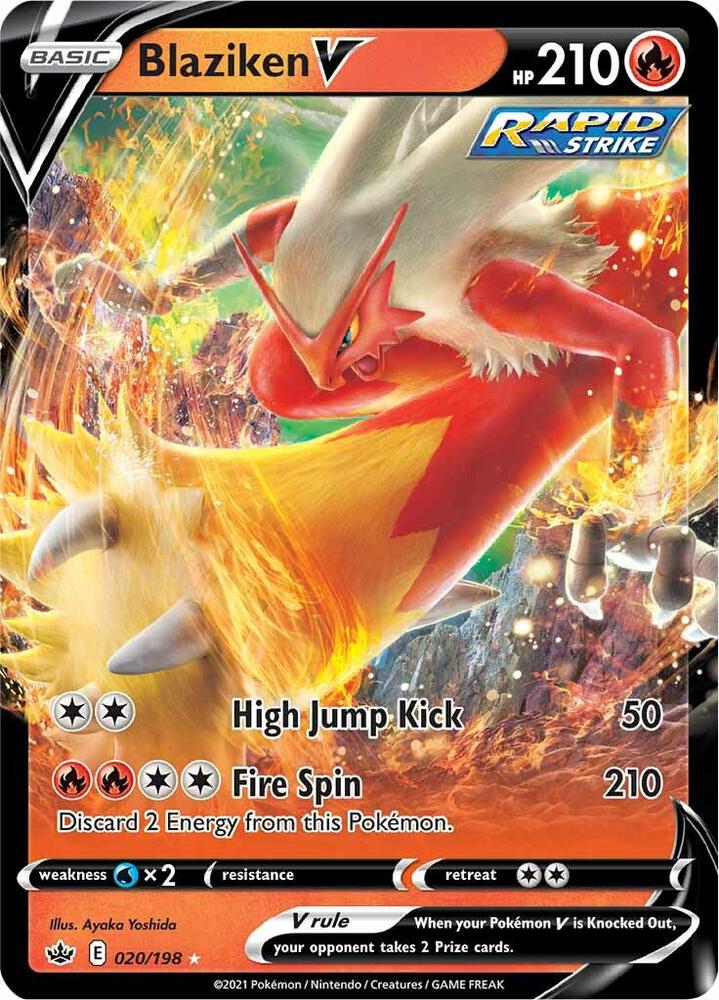Blaziken V 020/198 Holofoil — Chilling Reign Pokémon card