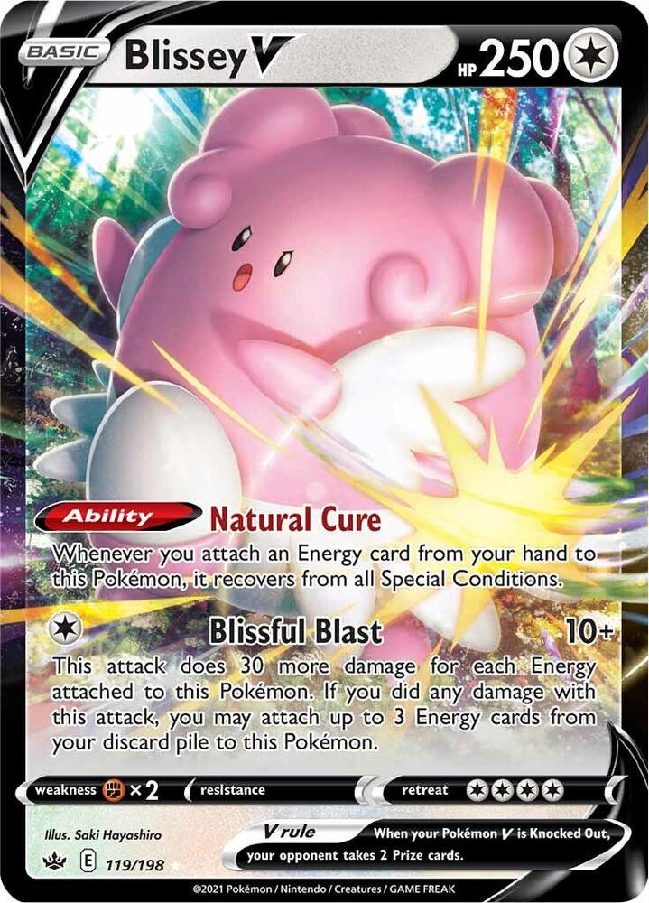 Blissey V 119/198 Holofoil — Chilling Reign Pokémon card