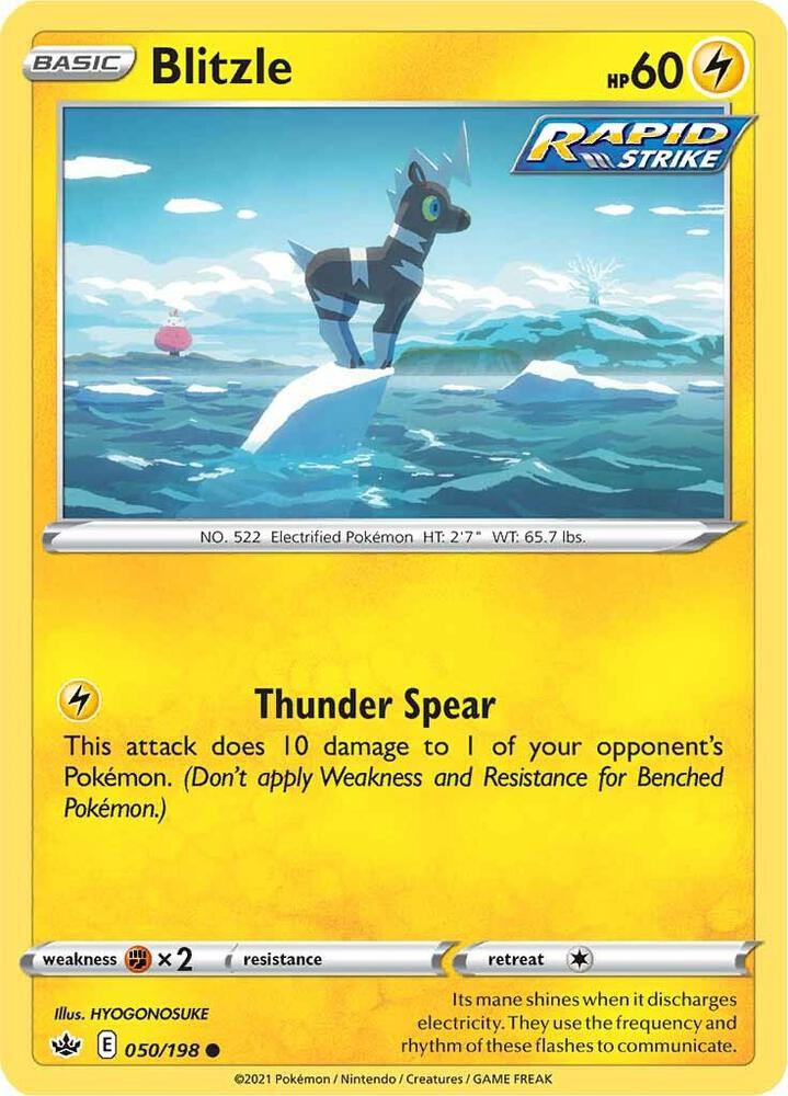 Blitzle 050/198 Reverse Holofoil — Chilling Reign Pokémon card