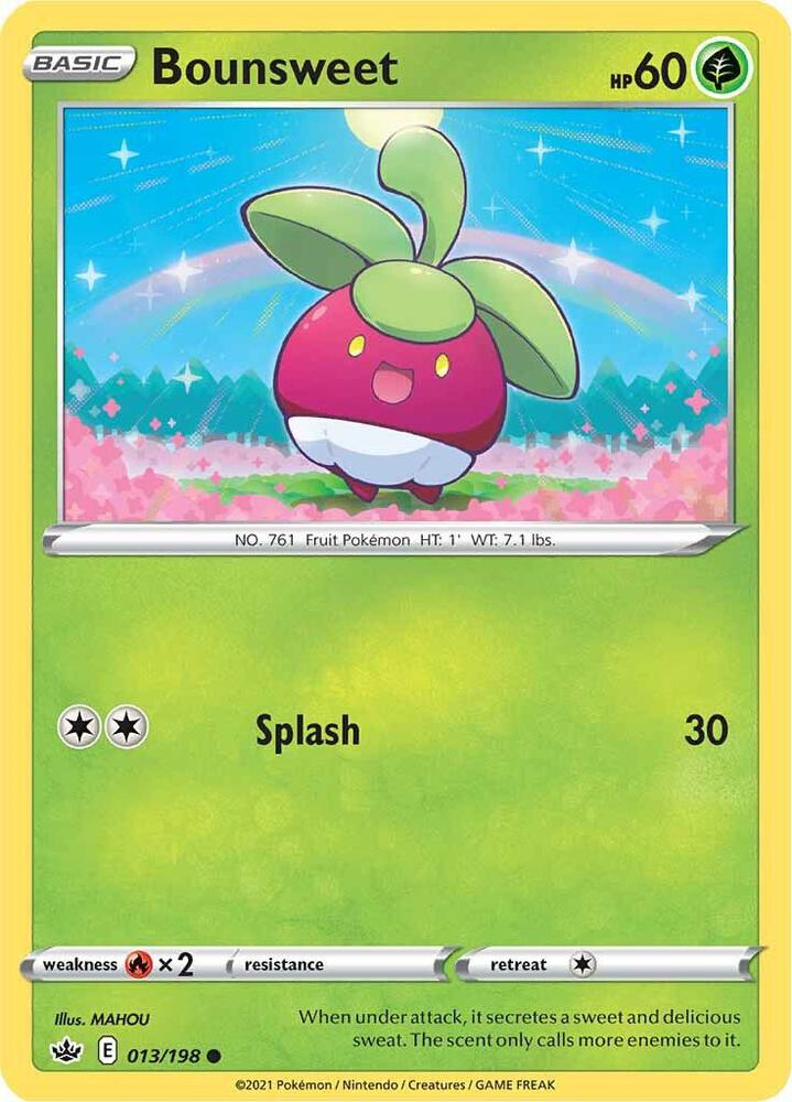 Bounsweet 013/198 Reverse Holofoil — Chilling Reign Pokémon card
