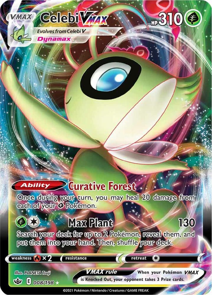 Celebi VMAX 008/198 Holofoil — Chilling Reign Pokémon card