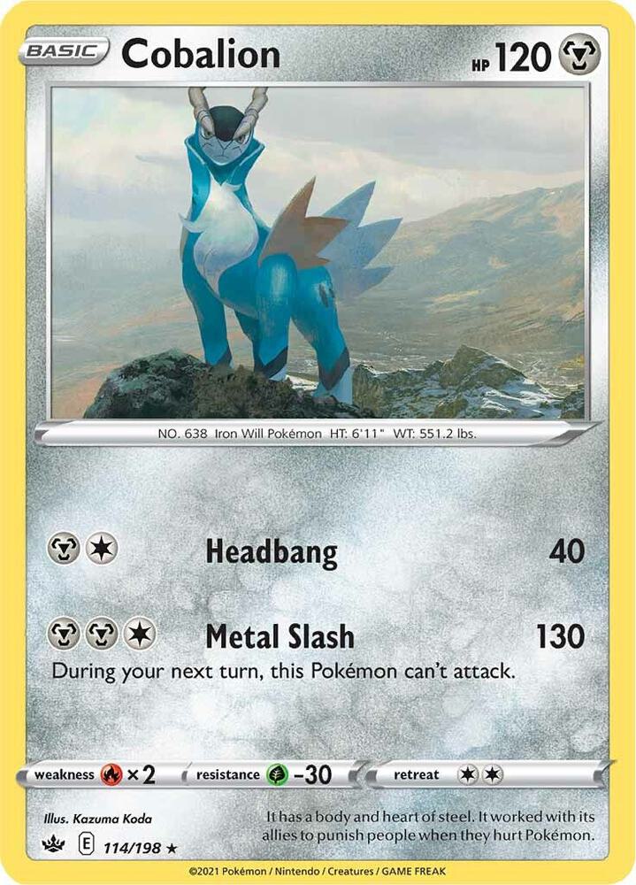 Cobalion 114/198 Holofoil — Chilling Reign Pokémon card