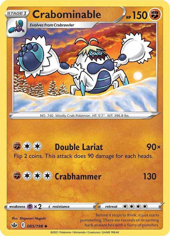 Pokemon - Chilling Reign - Crabominable - 085/198 - Reverse Holofoil