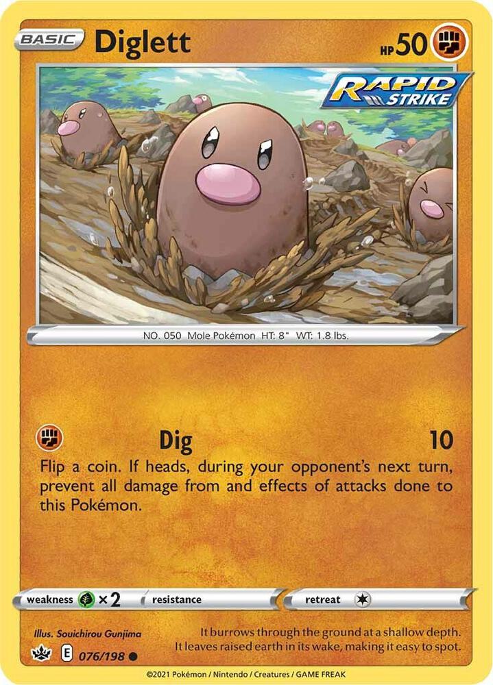 Pokemon - Chilling Reign - Diglett - 076/198 - Reverse Holofoil