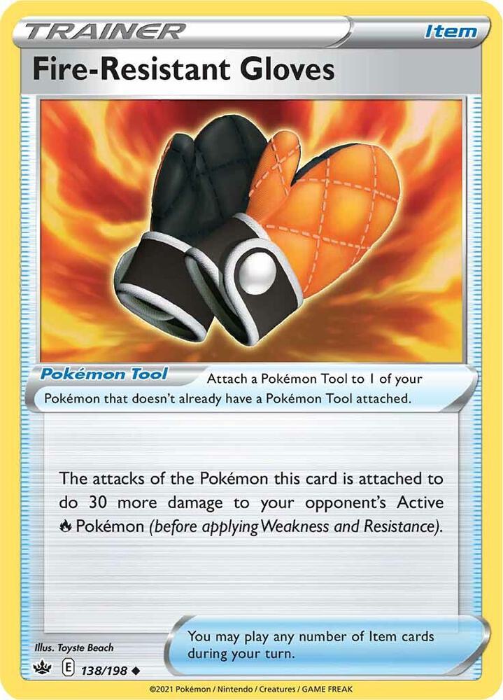 Pokemon - Chilling Reign - Fire-Resistant Gloves - 138/198 - Reverse Holofoil