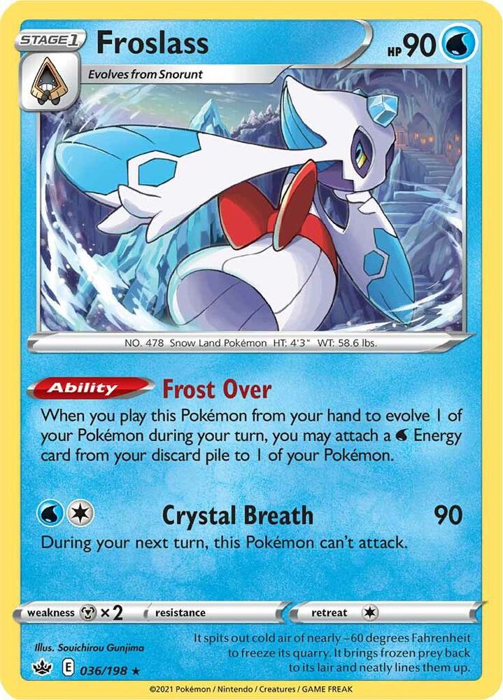 Froslass 036/198 Reverse Holofoil — Chilling Reign Pokémon card