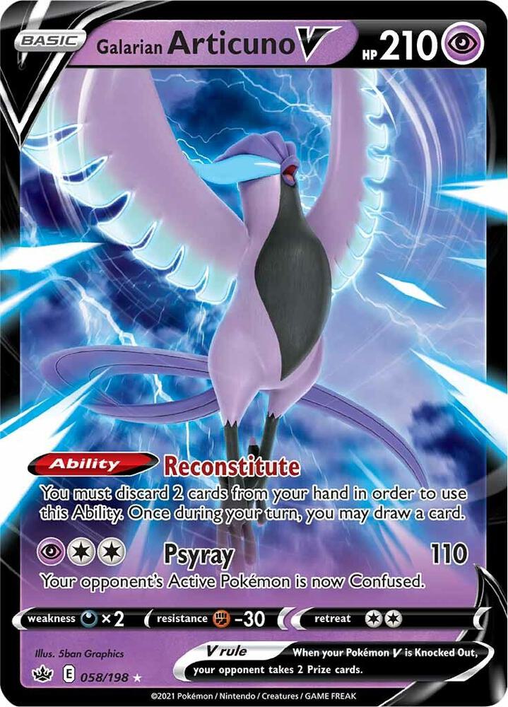 Galarian Articuno V 058/198 Holofoil — Chilling Reign Pokémon card