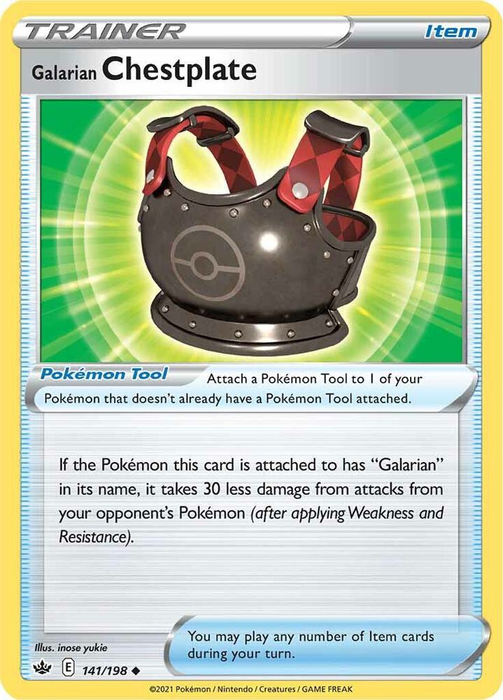 Galarian Chestplate 141/198 — Chilling Reign Pokémon card