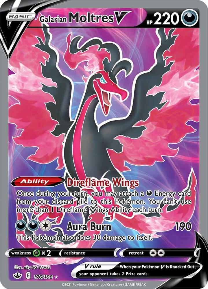 Galarian Moltres V 176/198 Holofoil — Chilling Reign Pokémon card
