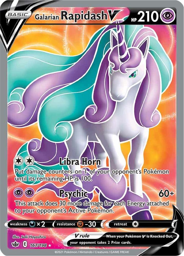 Galarian Rapidash V 167/198 Holofoil — Chilling Reign Pokémon card