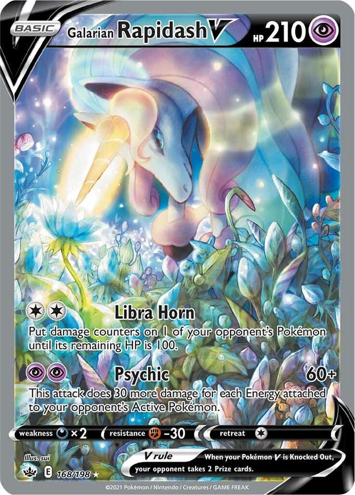 Galarian Rapidash V 168/198 Holofoil — Chilling Reign Pokémon card