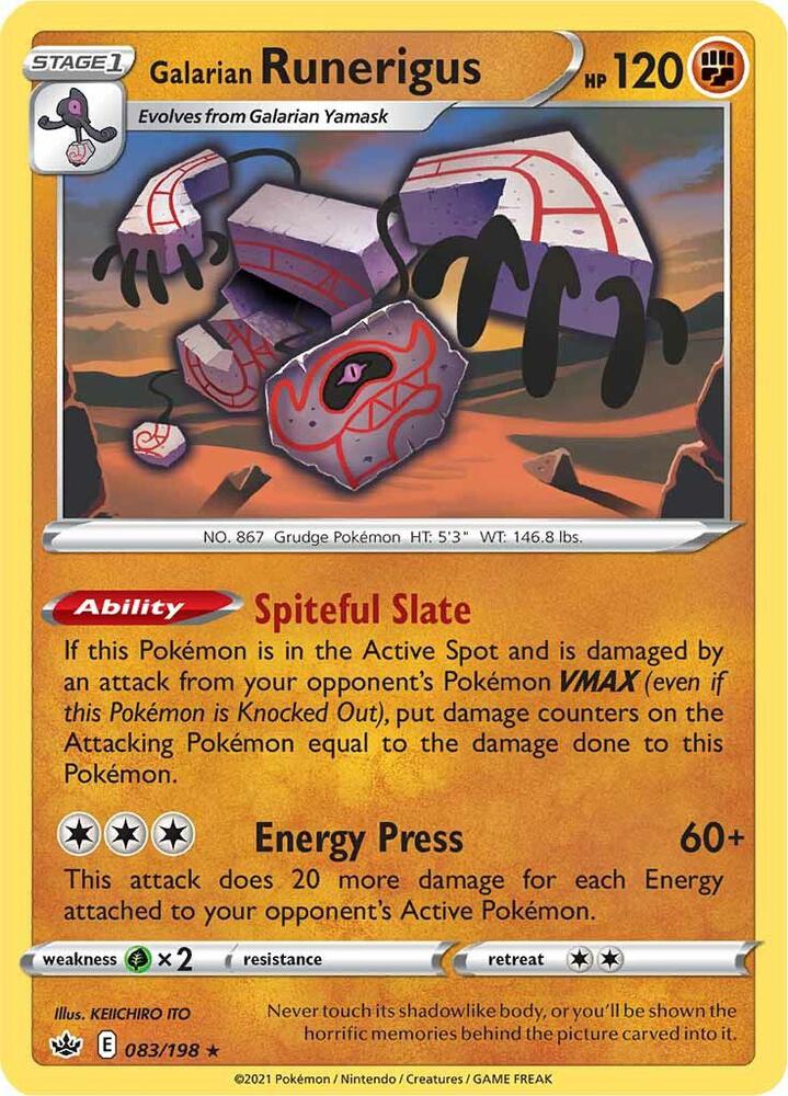 Galarian Runerigus 083/198 Reverse Holofoil — Chilling Reign Pokémon card
