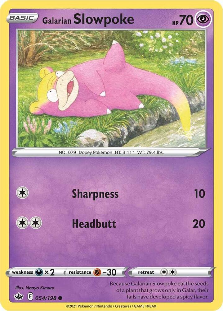 Galarian Slowpoke 054/198 — Chilling Reign Pokémon card