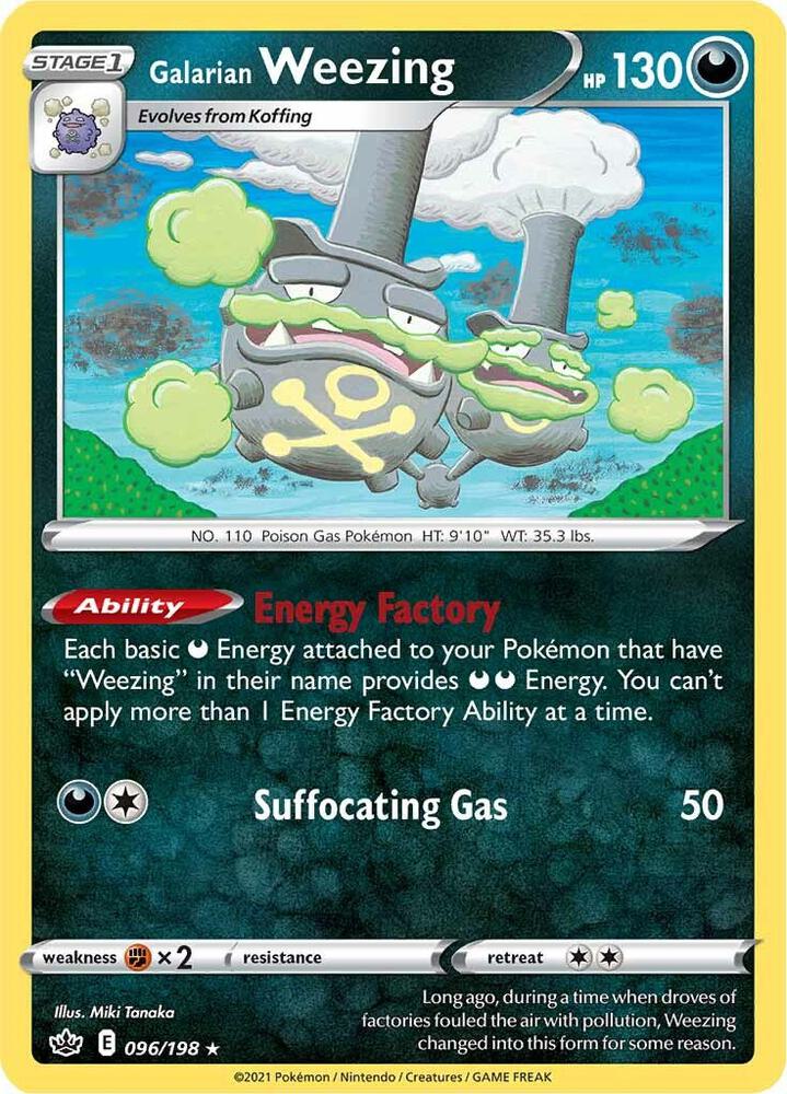 Galarian Weezing 096/198 Reverse Holofoil — Chilling Reign Pokémon card