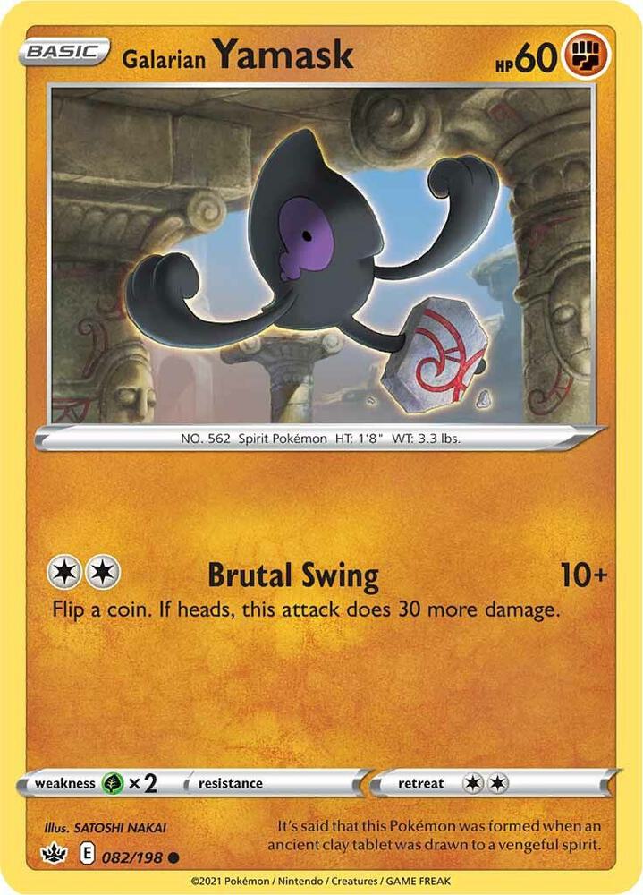 Galarian Yamask 082/198 — Chilling Reign Pokémon card