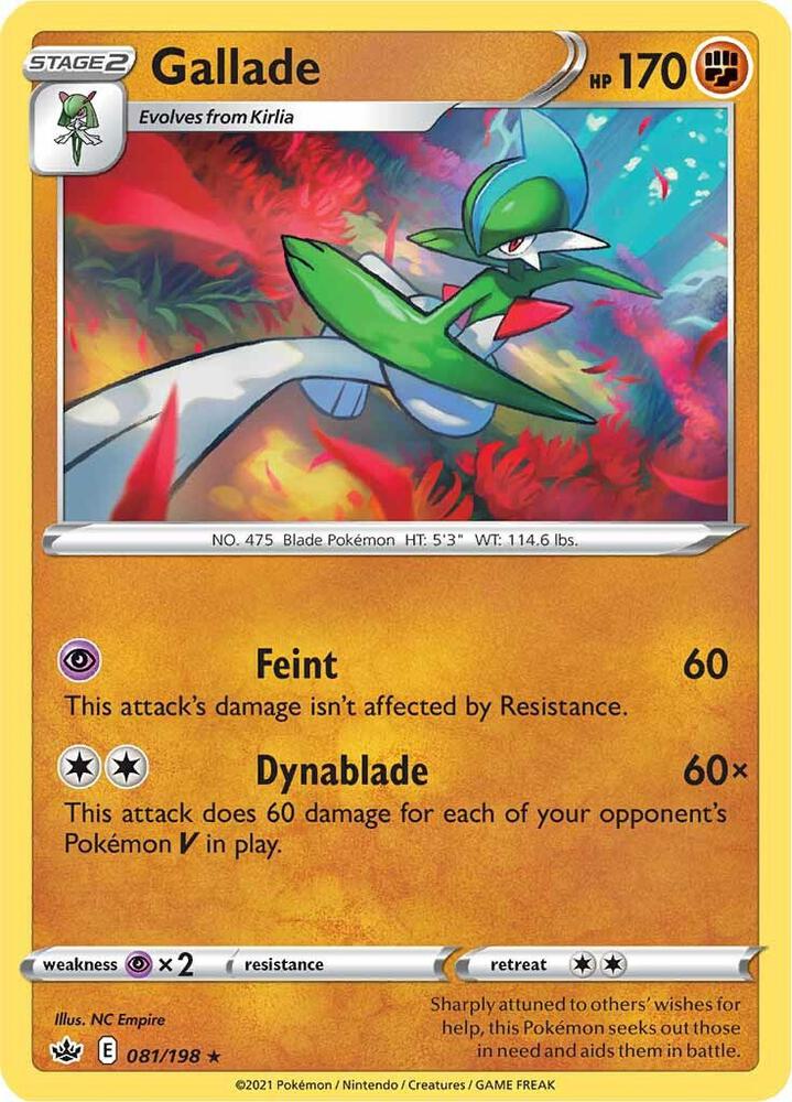 Gallade 081/198 Reverse Holofoil — Chilling Reign Pokémon card
