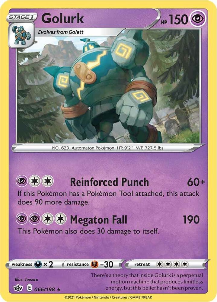 Golurk 066/198 Reverse Holofoil — Chilling Reign Pokémon card