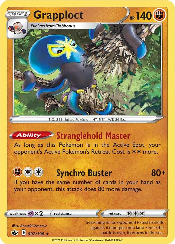 Grapploct 092/198 Holofoil — Chilling Reign Pokémon card