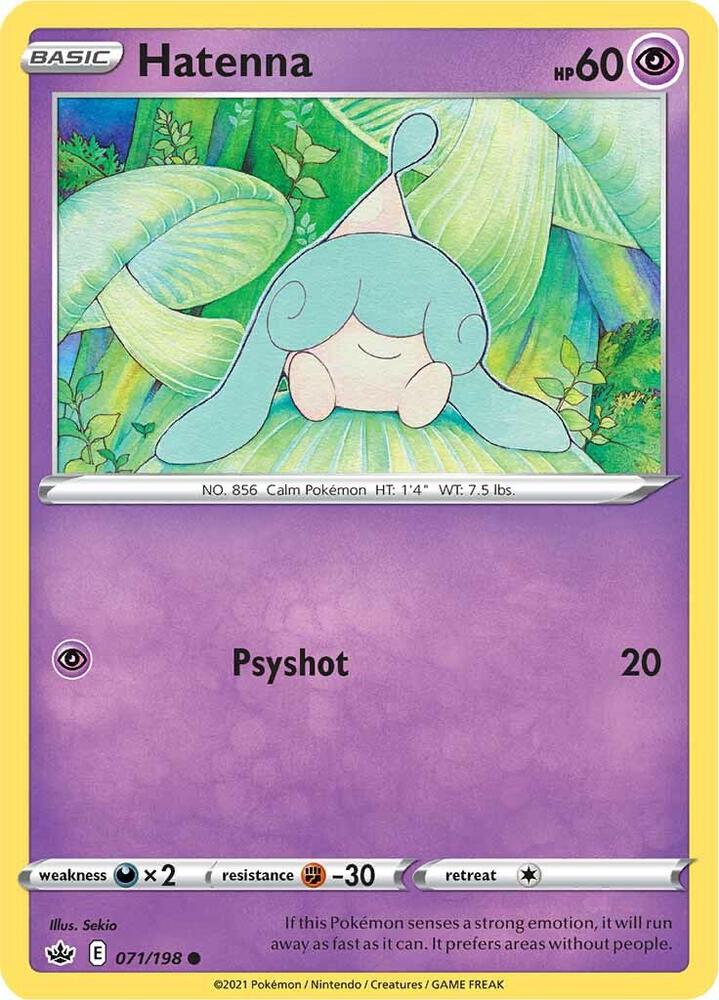 Pokemon - Chilling Reign - Hatenna - 071/198 - Reverse Holofoil