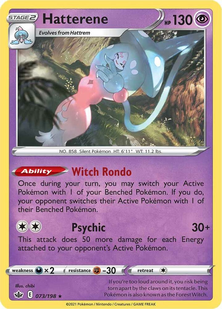 Hatterene 073/198 Holofoil — Chilling Reign Pokémon card