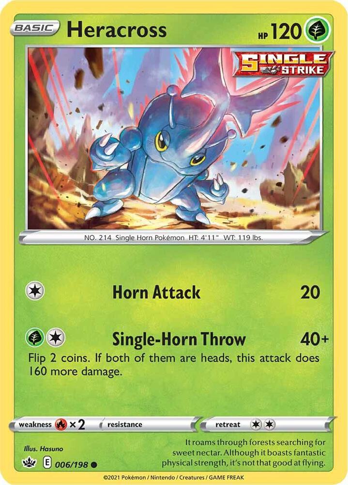 Heracross 006/198 Reverse Holofoil — Chilling Reign Pokémon card