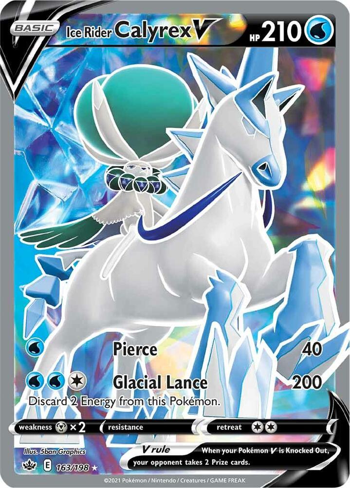 Ice Rider Calyrex V 163/198 Holofoil — Chilling Reign Pokémon card