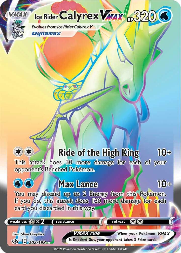 Pokemon - Chilling Reign - Ice Rider Calyrex VMAX - 202/198 - Holofoil