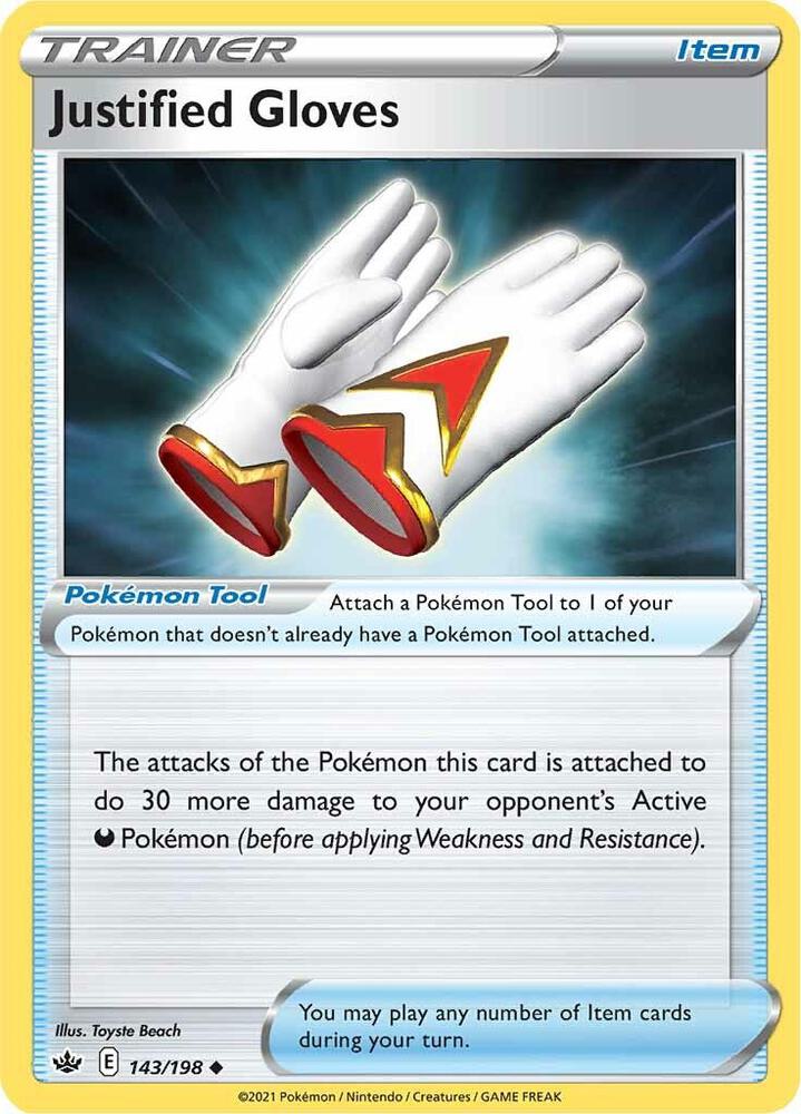 Justified Gloves 143/198 Reverse Holofoil — Chilling Reign Pokémon card