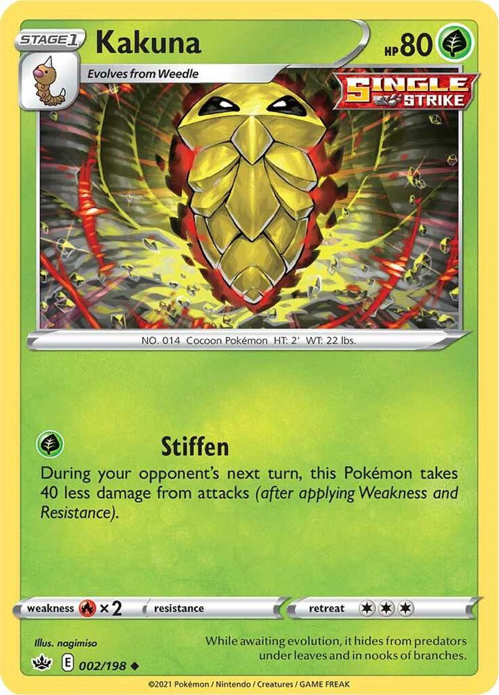 Kakuna 002/198 Reverse Holofoil — Chilling Reign Pokémon card