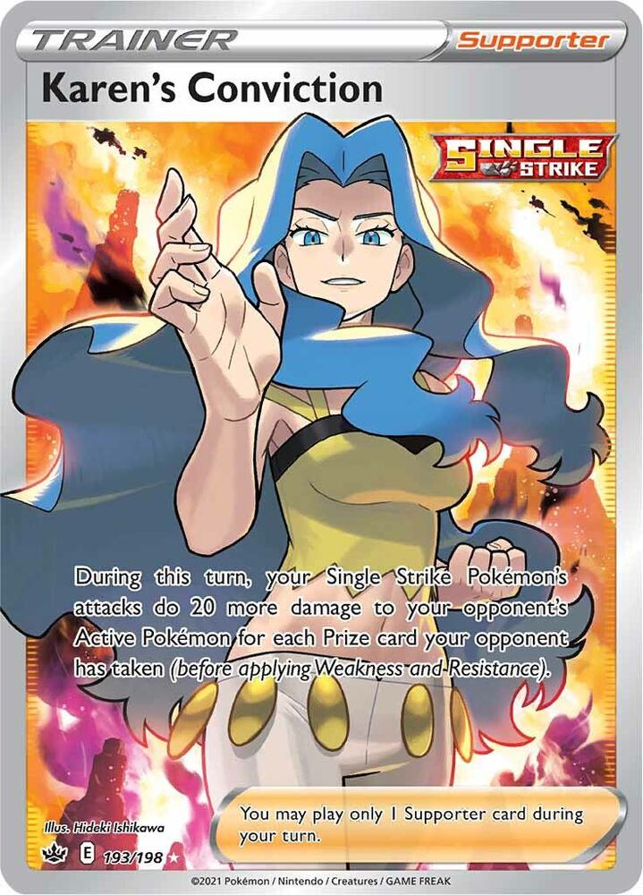 Karen's Conviction 193/198 Holofoil — Chilling Reign Pokémon card