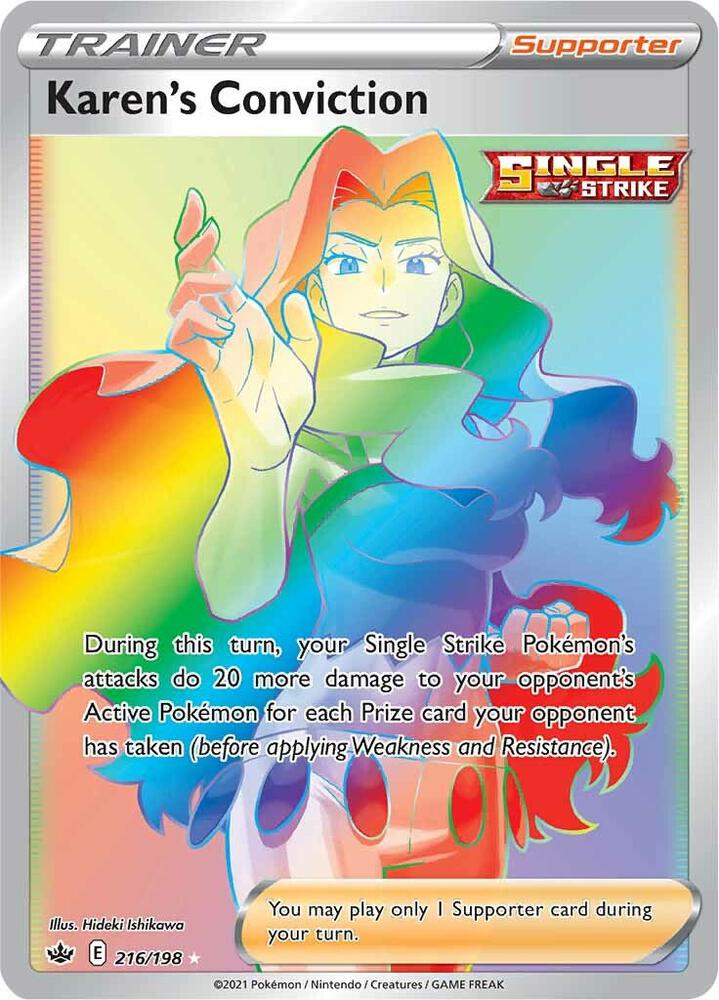 Karen's Conviction 216/198 Holofoil — Chilling Reign Pokémon card