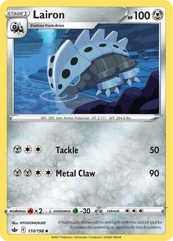Lairon 110/198 Reverse Holofoil — Chilling Reign Pokémon card