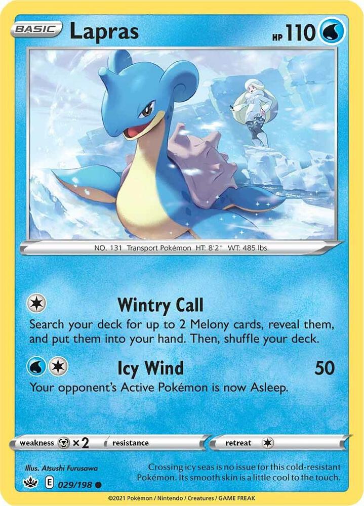 Lapras 029/198 Reverse Holofoil — Chilling Reign Pokémon card