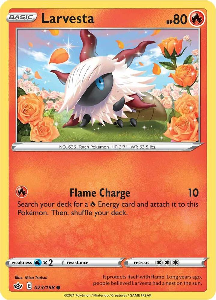 Larvesta 023/198 Reverse Holofoil — Chilling Reign Pokémon card