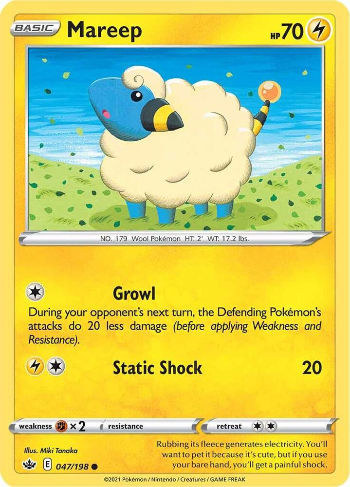 Mareep 047/198 Reverse Holofoil — Chilling Reign Pokémon card