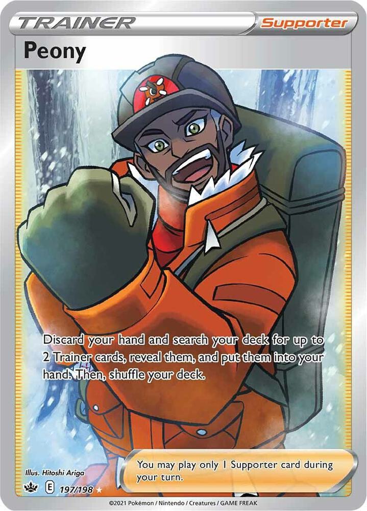 Peony 197/198 Holofoil — Chilling Reign Pokémon card