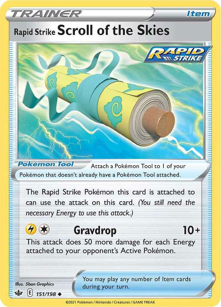Rapid Strike Scroll of the Skies 151/198 Reverse Holofoil — Chilling Reign Pokémon card