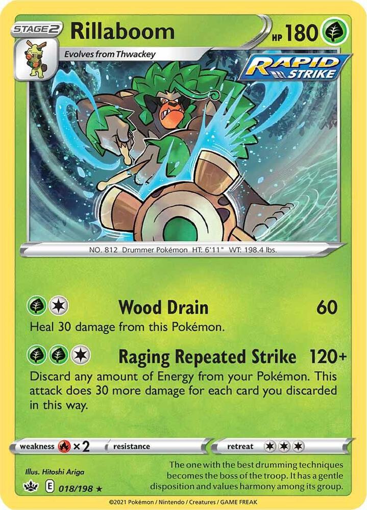 Rillaboom 018/198 Holofoil — Chilling Reign Pokémon card