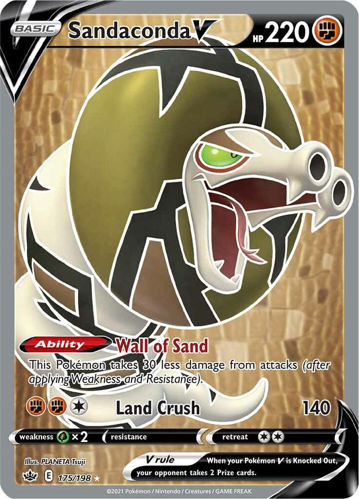 Sandaconda V 175/198 Holofoil — Chilling Reign Pokémon card