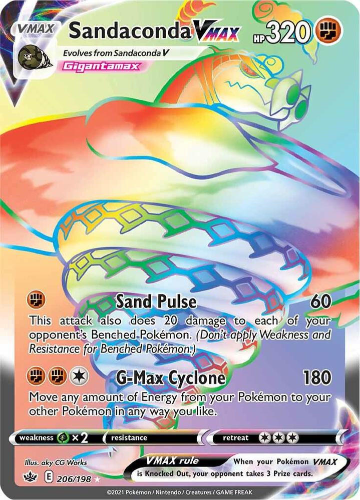 Sandaconda VMAX 206/198 Holofoil — Chilling Reign Pokémon card