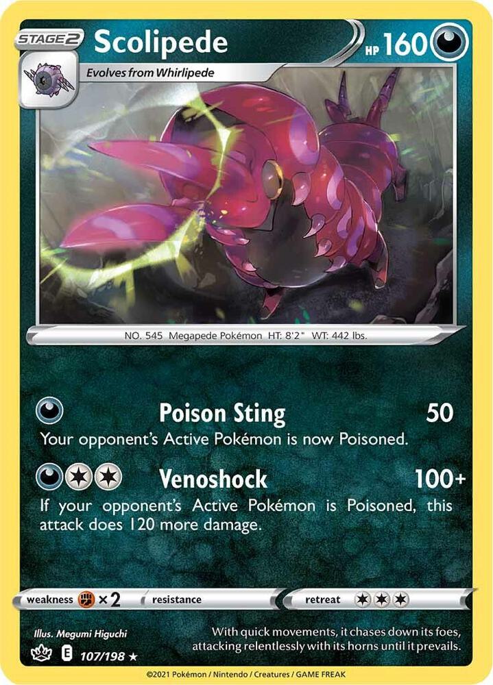 Scolipede 107/198 Reverse Holofoil — Chilling Reign Pokémon card