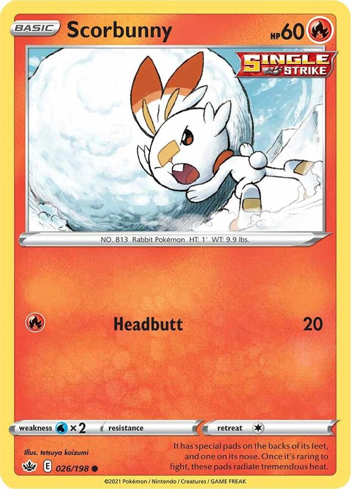 Pokemon - Chilling Reign - Scorbunny - 026/198