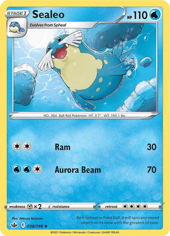Sealeo 038/198 Reverse Holofoil — Chilling Reign Pokémon card