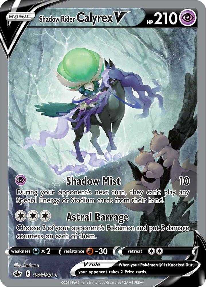 Shadow Rider Calyrex V 172/198 Holofoil — Chilling Reign Pokémon card