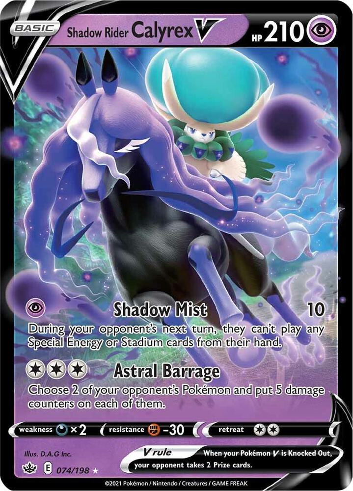 Shadow Rider Calyrex V 074/198 Holofoil — Chilling Reign Pokémon card