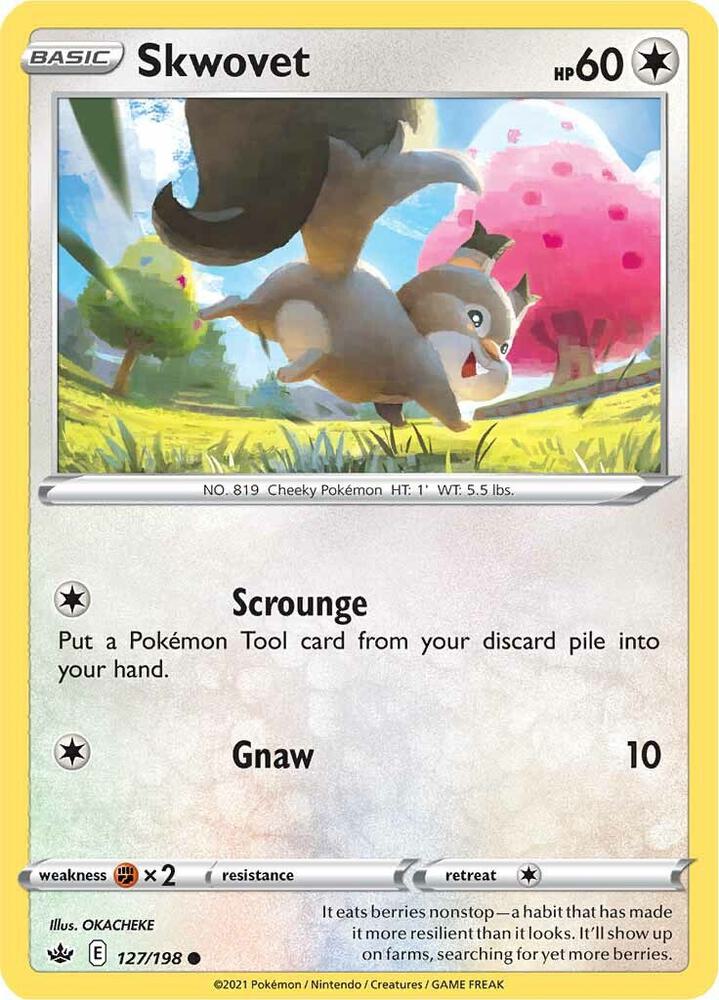 Skwovet 127/198 Reverse Holofoil — Chilling Reign Pokémon card