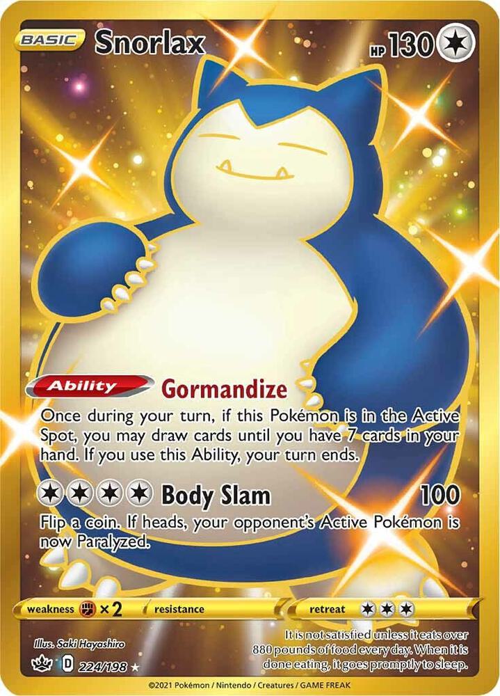 Snorlax 224/198 Holofoil — Chilling Reign Pokémon card